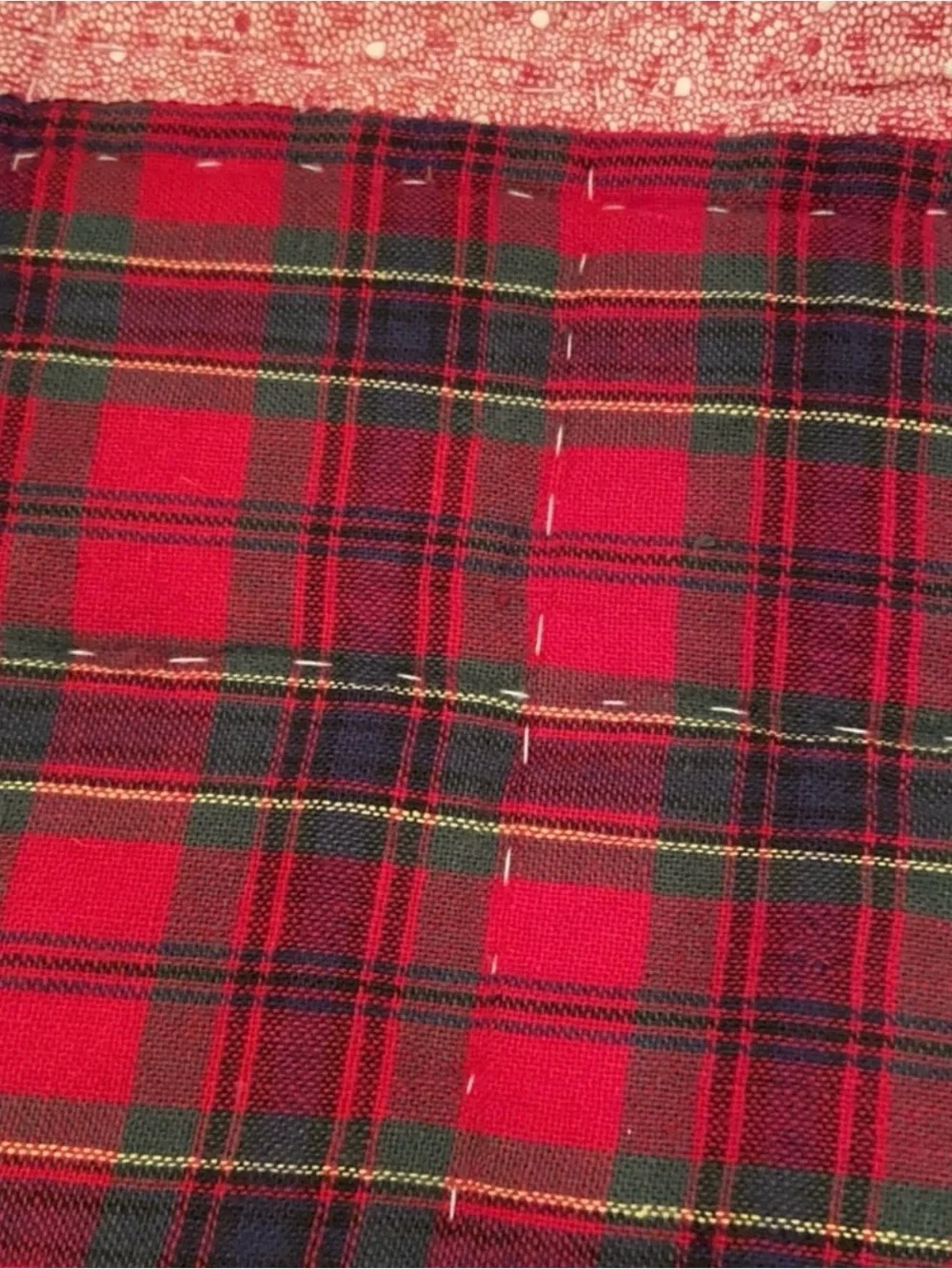 Vintage Patchwork Scalloped Quilt & 2 Shams Checks & Plaids 94 x 98